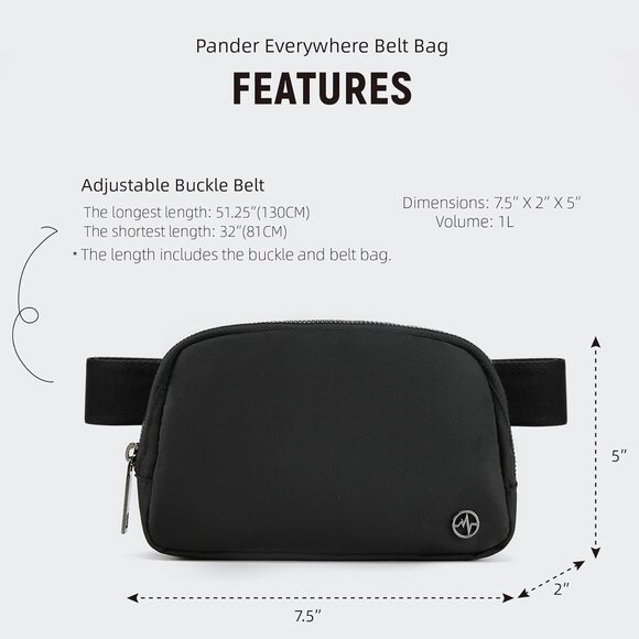 Pander Cross Body Fanny Pack for Women, Fashion Waist Packs, Crossbody Bags - Picture 2 of 5